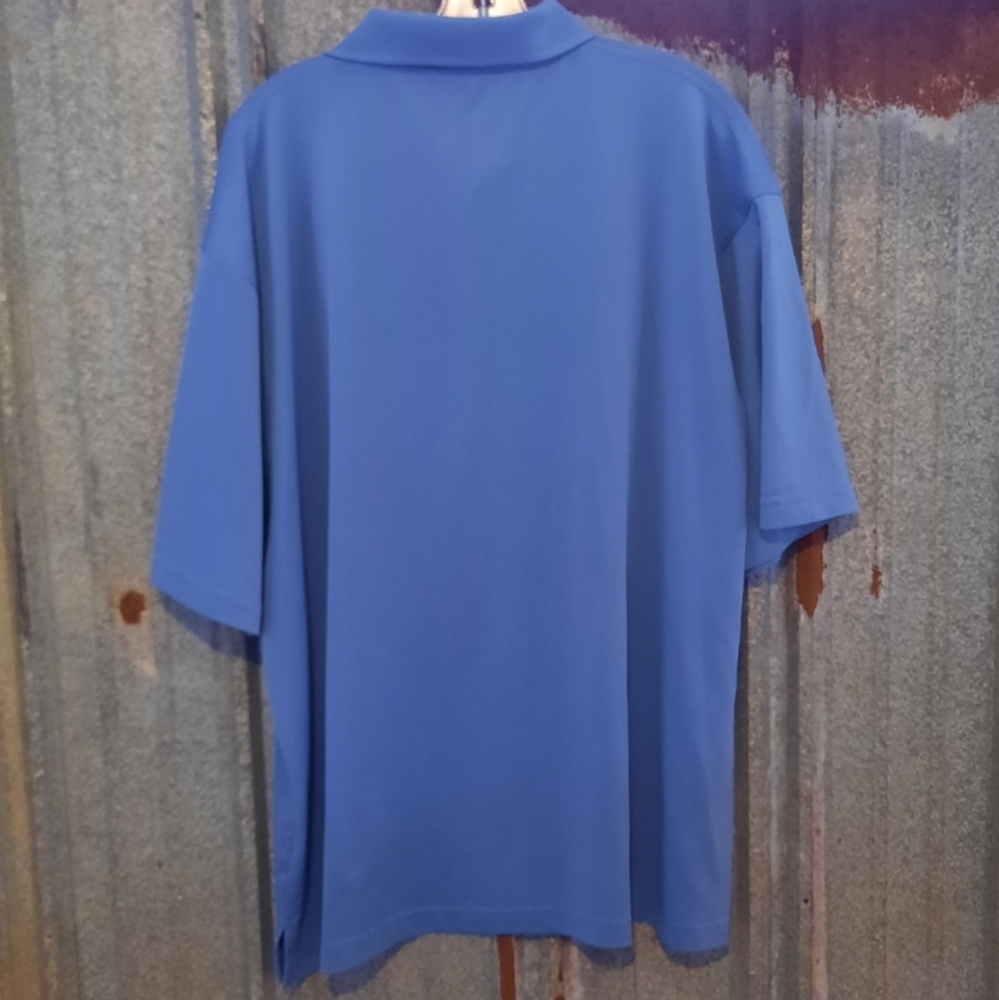 Blue Silky Jersey Polo Golf Shirt - Picture 4 of 10